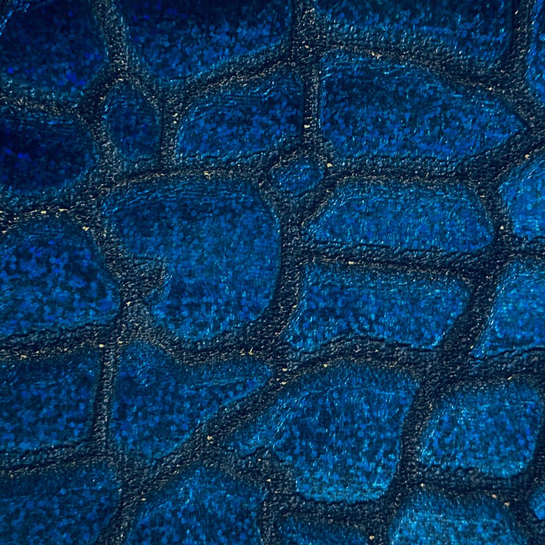 Velvet Hologram Embossed Giraffe Print Fabric