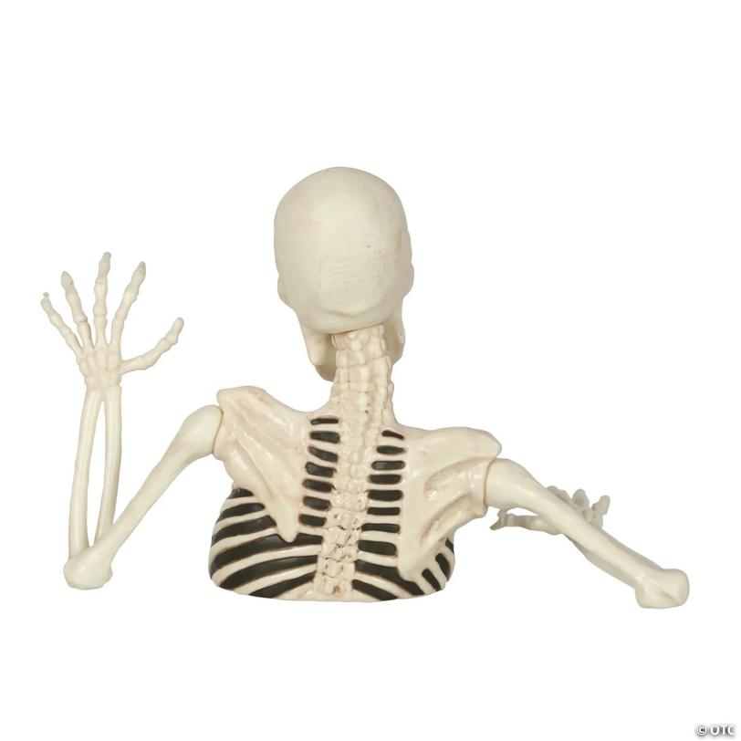 8" Black & White Groundbreaker Skeleton Halloween Decoration