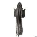 8 Ft. 2" Hanging Skeleton Reaper with Black Cloak Halloween Decoration