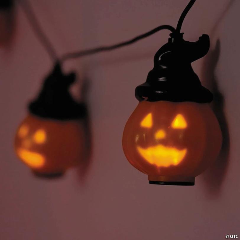 8 Ft. Animated Jabberin' Jack Jack-O'-Lantern String Lights Halloween Decoration