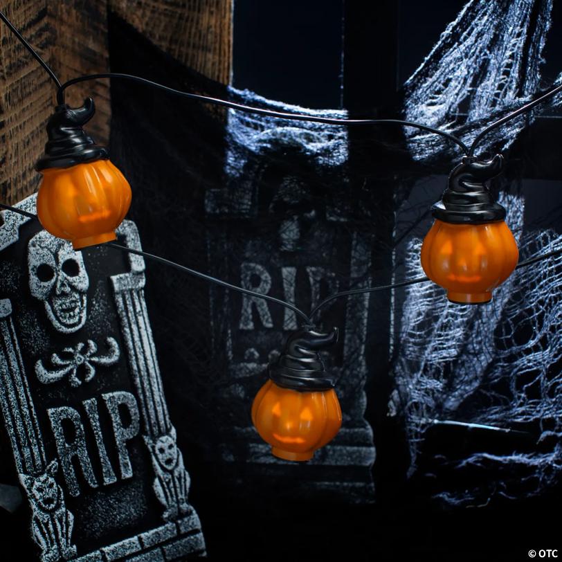 8 Ft. Animated Jabberin' Jack Jack-O'-Lantern String Lights Halloween Decoration