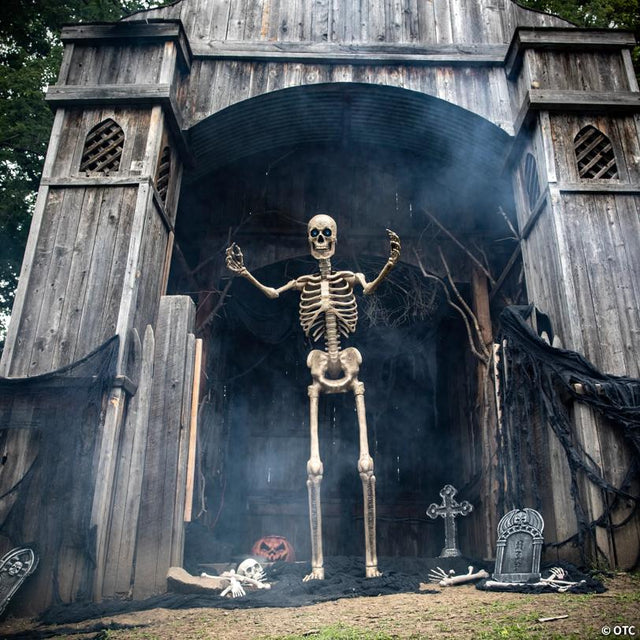 8 Ft. Towering Skeleton with Projection Eyes Halloween Decoration