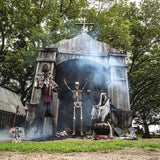 8 Ft. Towering Skeleton with Projection Eyes Halloween Decoration
