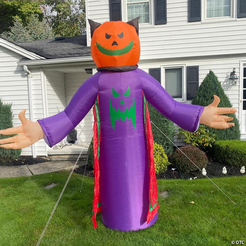 8' Lighted Jack-O-Lantern Grim Reaper Inflatable Outdoor Halloween Decoration