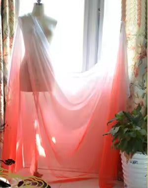 Gradient imitated silk mateiral 30d chiffon fabric for dress 2 tone fabric for dancing clothing wedding fabric meter