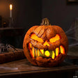 8" Rotten Flaming Pumpkin™ With Timer Halloween Decoration