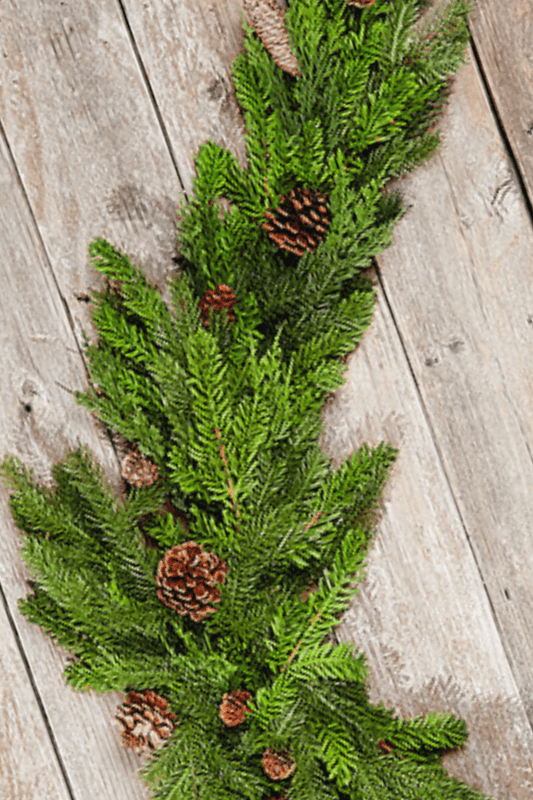 Noble Cedar Cone Tablepiece 60 Inch Christmas Holiday Table Mantel Decor