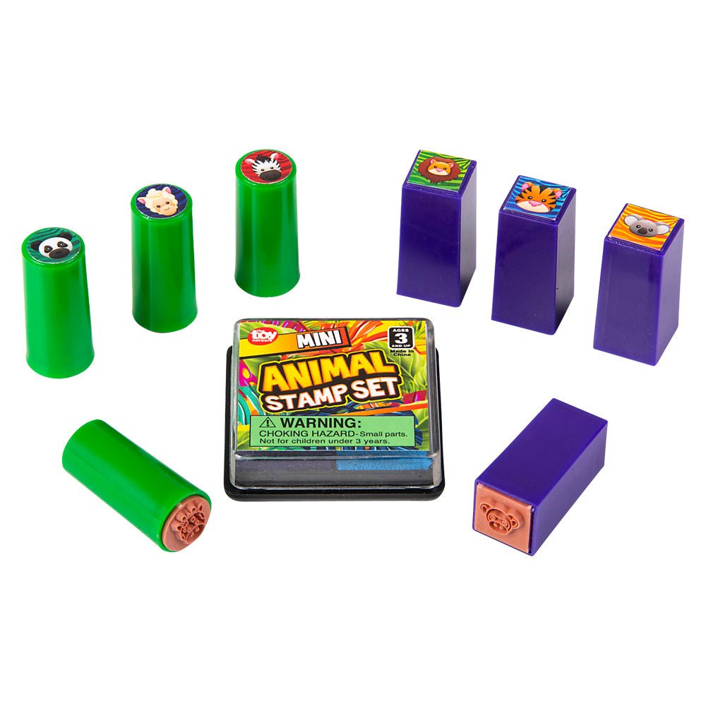 Mini Animal Stamp Set 3x2" (12 Pc Display)