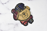 Embroidered Bear Patch Faux Fur Brown