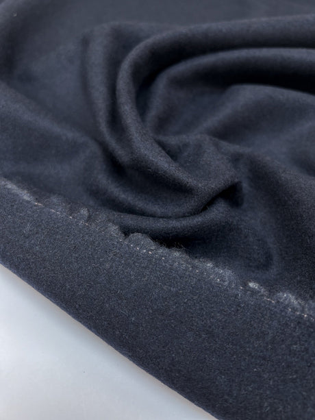 Polyester Wool Blend Woven Melange Blue Black
