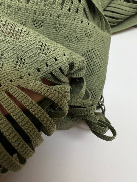 Polyamide Knitted Green Panel Print