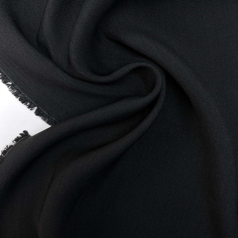 Wool Crepe Fabric Black