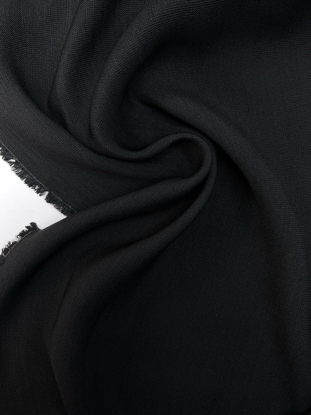 Wool Crepe Fabric Black