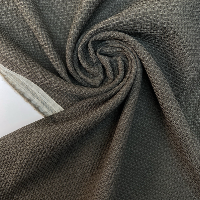 Gray Wool Elastane Fabric