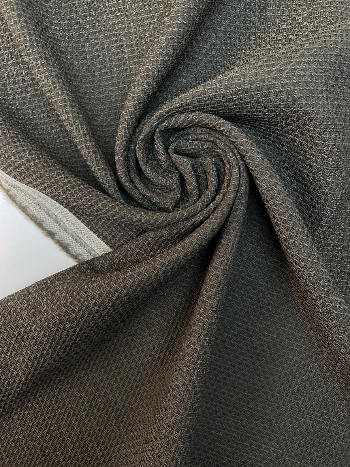 Gray Wool Elastane Fabric
