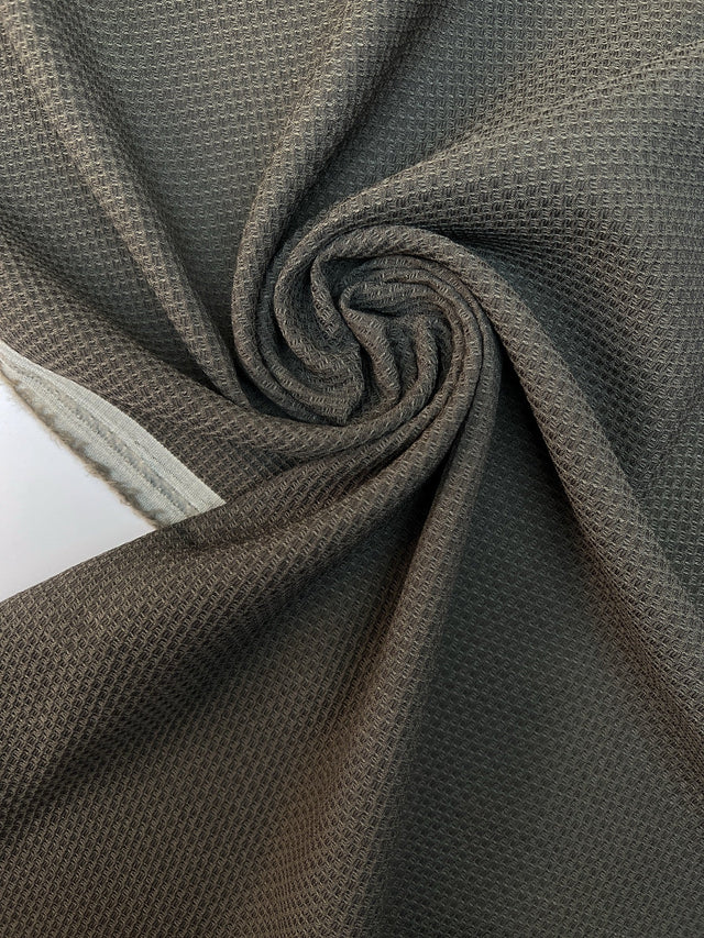 Gray Wool Elastane Fabric