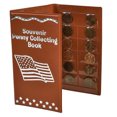 American Flag Souvenir Penny Collecting Book Red, 1 Each