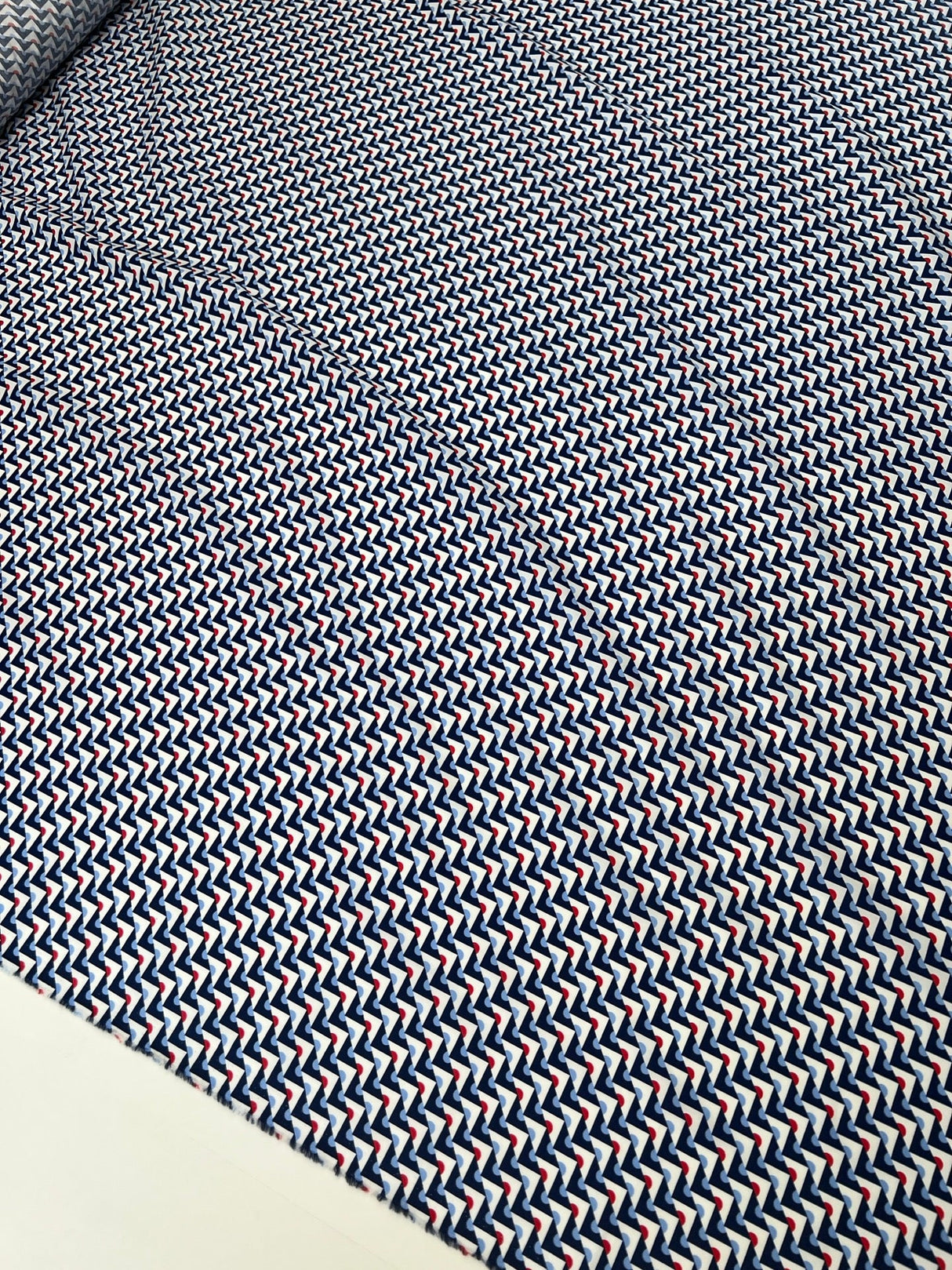 Cotton Poplin Blue Shade Geometric