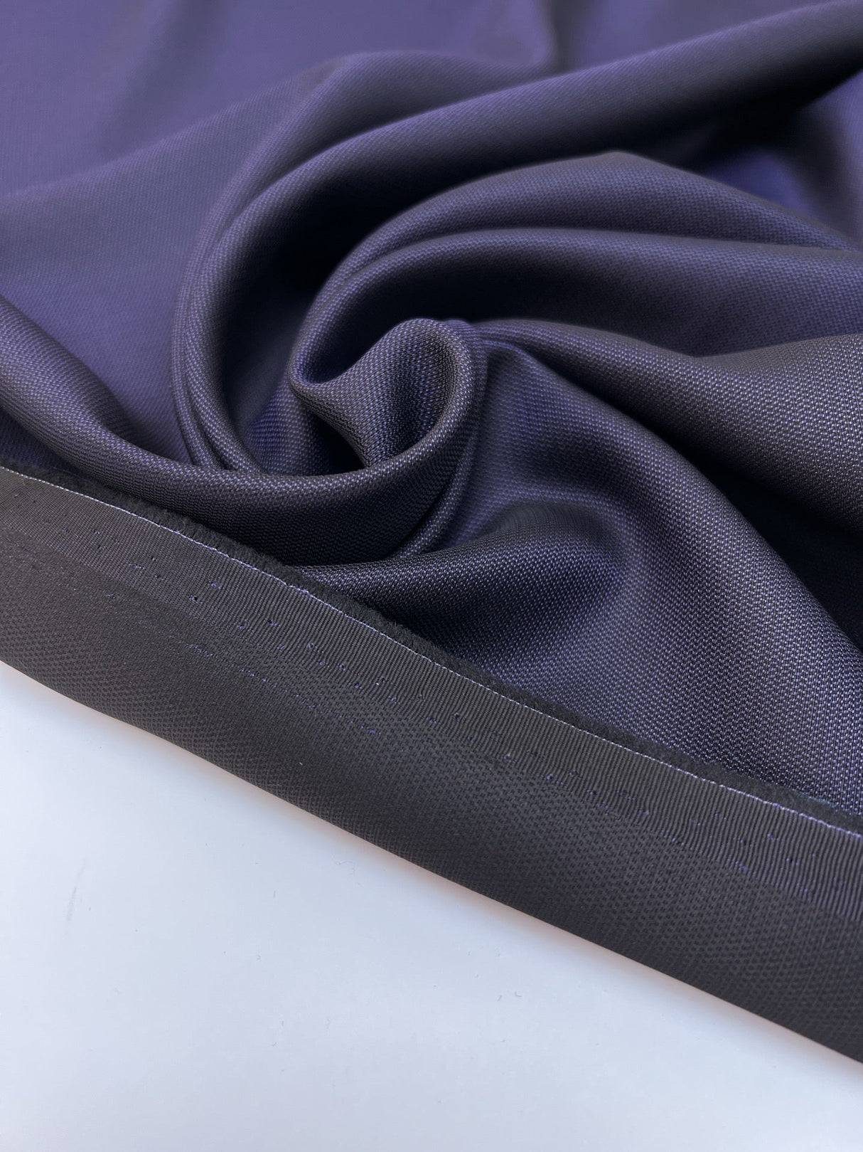 Wool Viscose Jacquard Changeant Fabric Purple Black