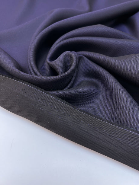 Wool Viscose Jacquard Changeant Fabric Purple Black