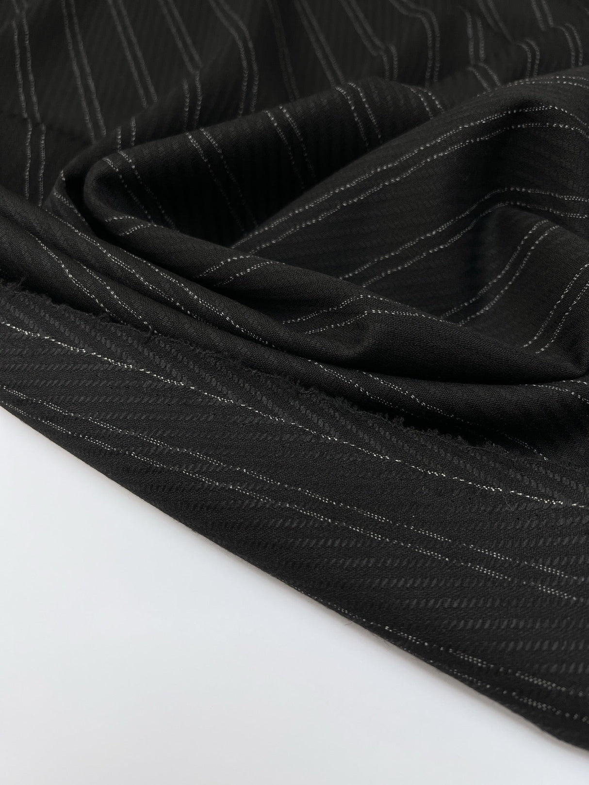 Wool Jacquard Striped Fabric
