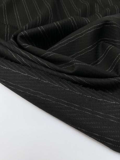 Wool Jacquard Striped Fabric