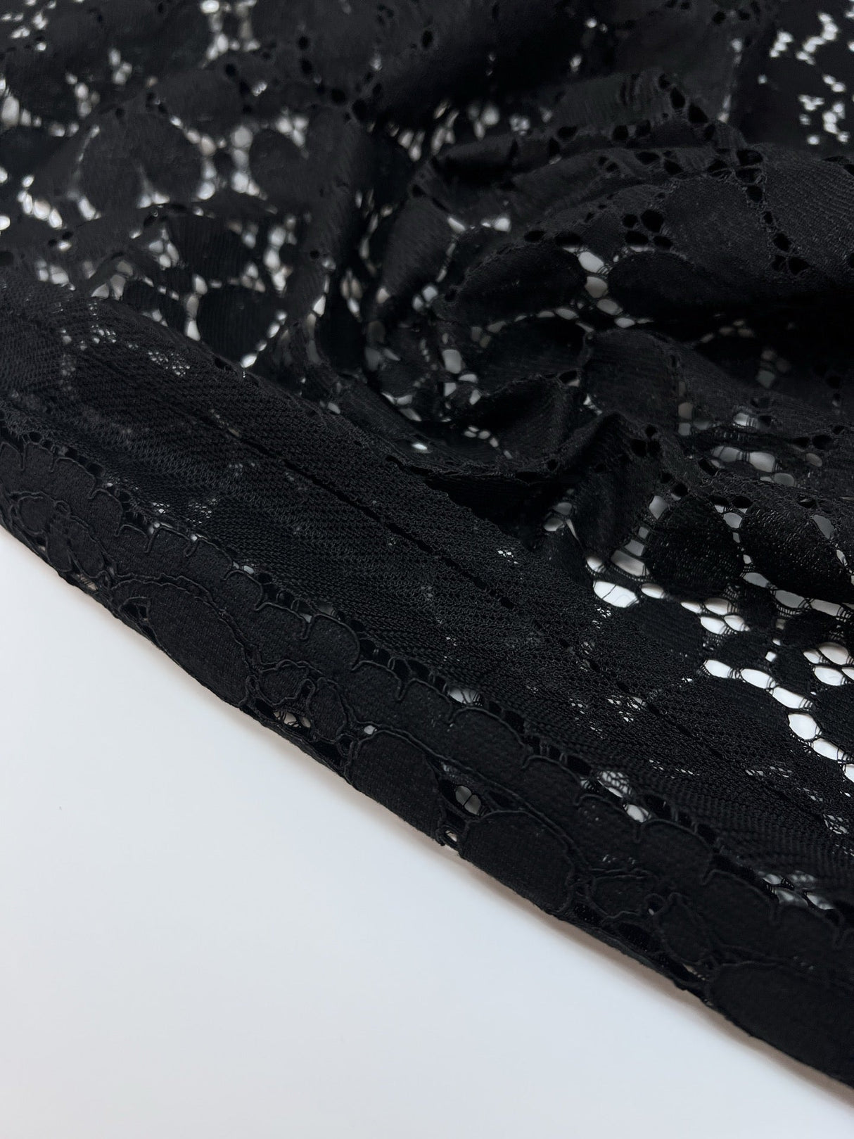 Black Cotton Guipure Lace