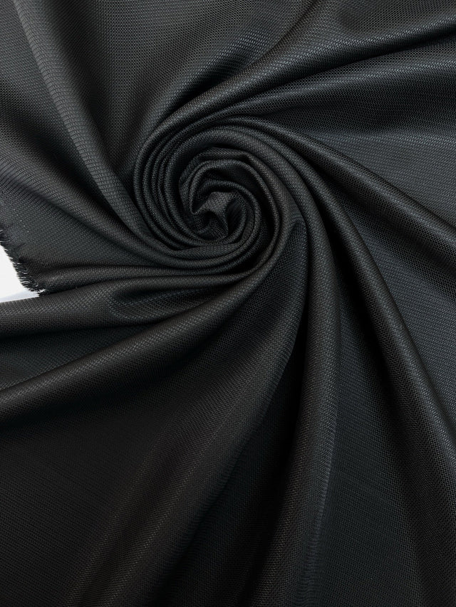 Wool Jacquard Fabric Black