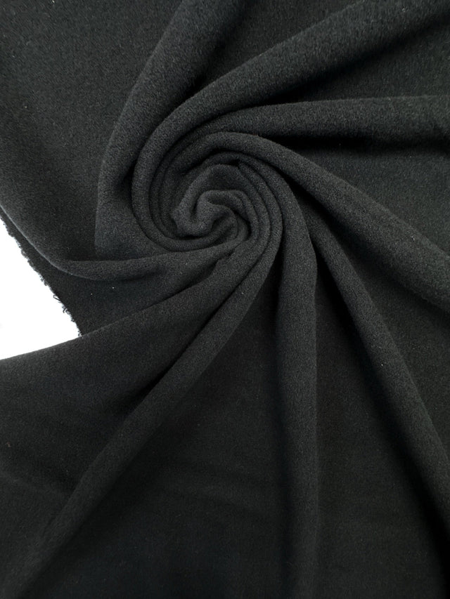 Italian Black Wool Polyamide Fabric