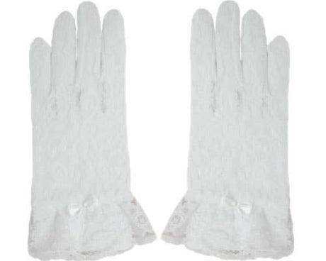 White Lace Gloves - Kids