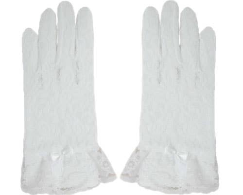 White Lace Gloves - Kids