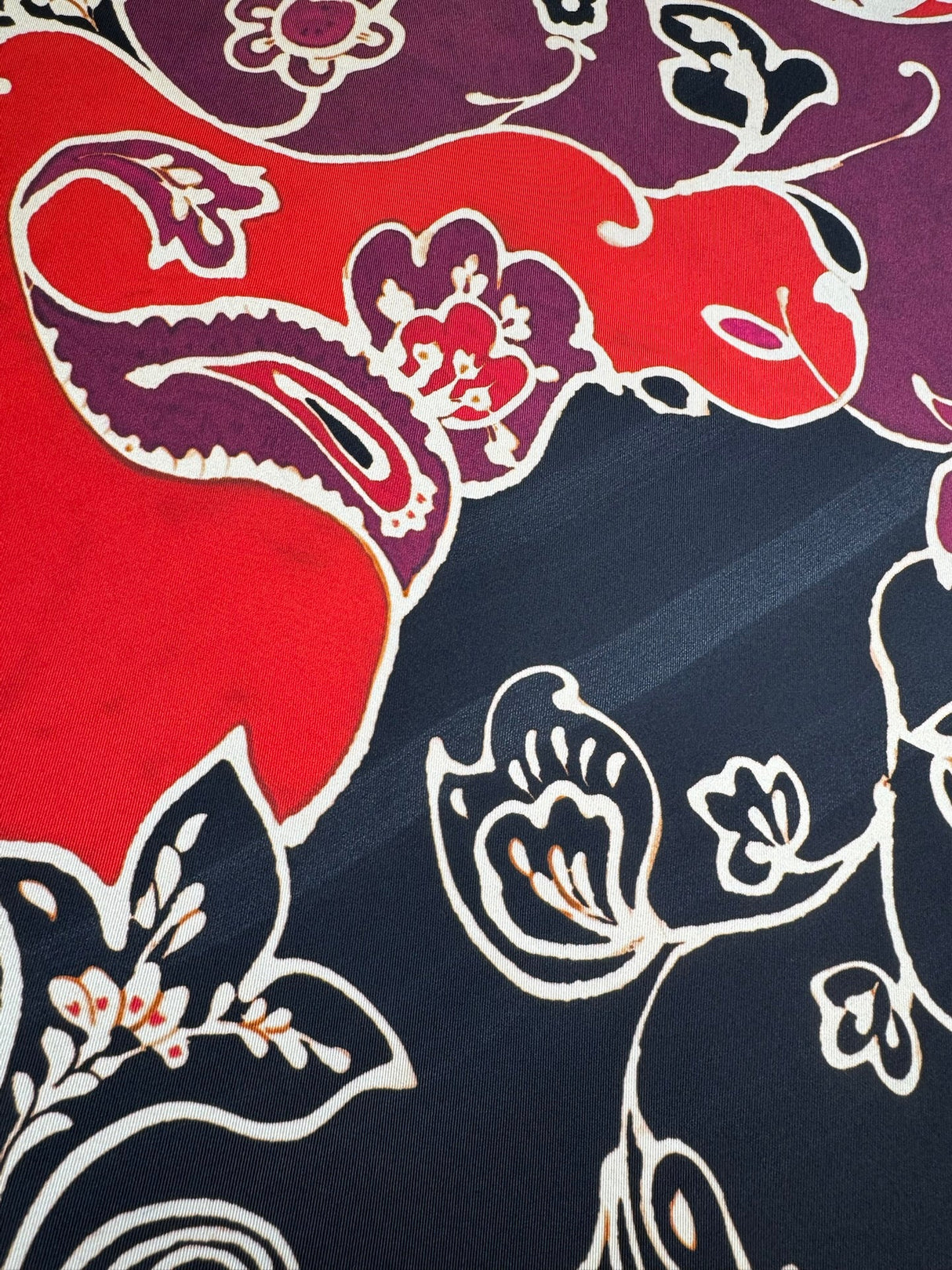 Silk Floral Fabric Multicolour Italian