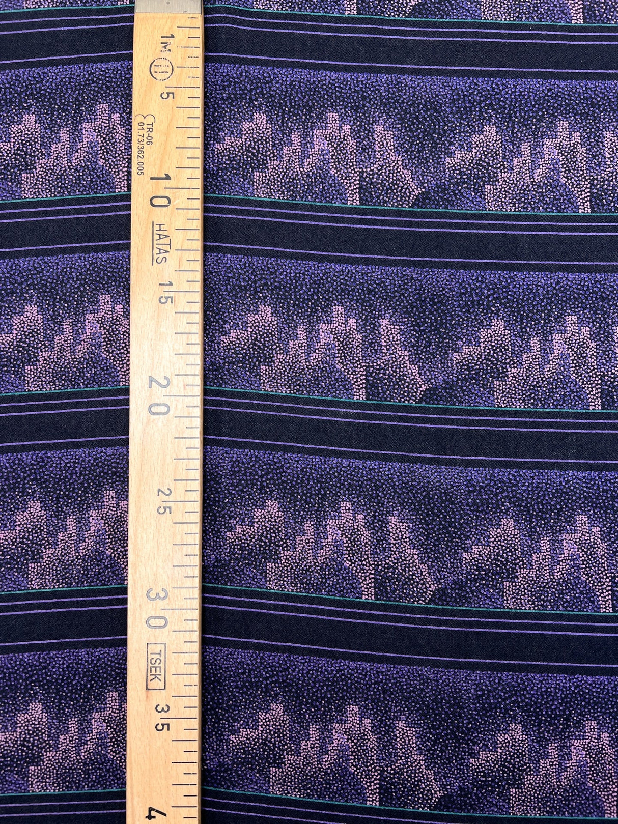 Printed Purple Pink Wool Fabric