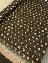 Printed Wool Blend Fabric Brown Green Floral