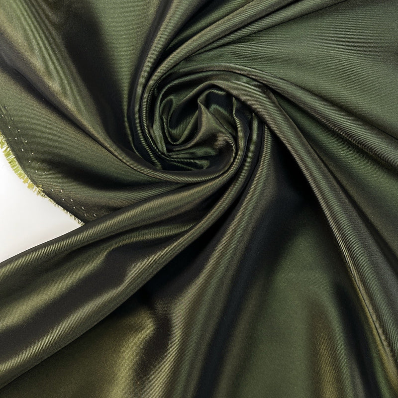 Green Changeant Polyester Twill Fabric