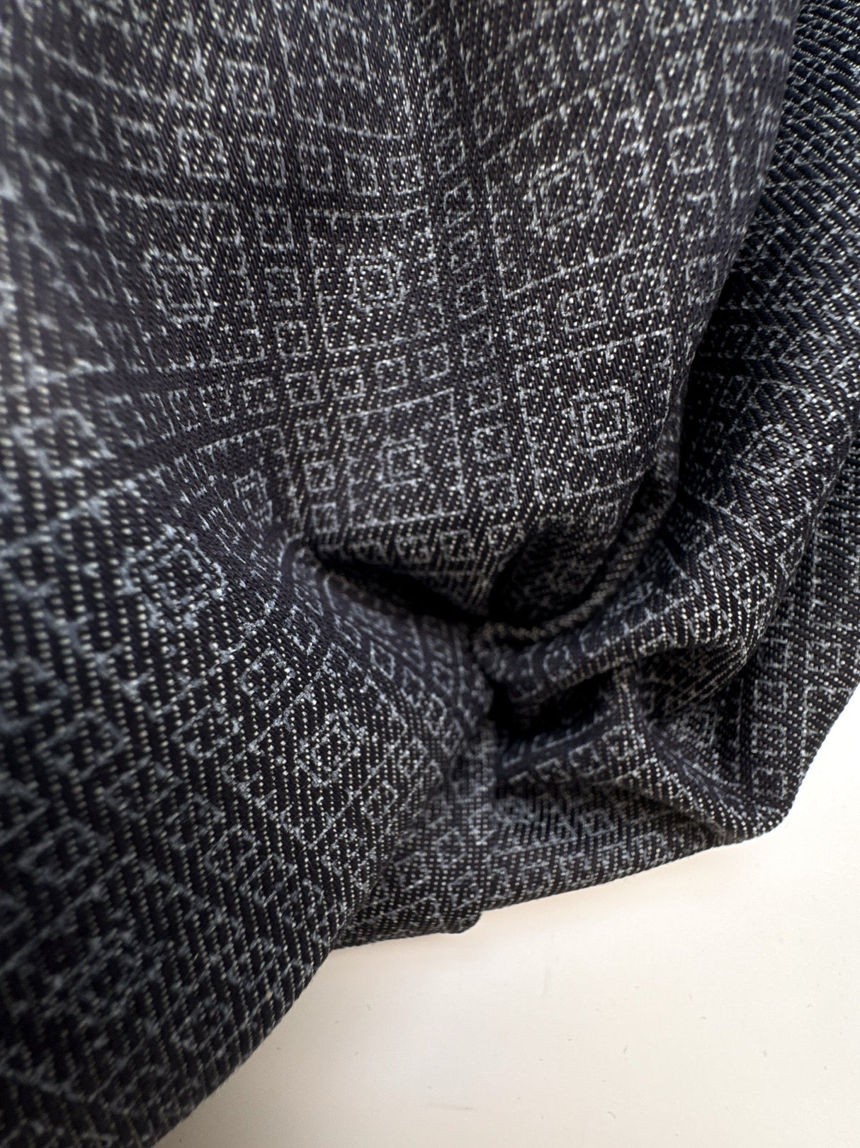 Cotton Denim Geometric Blue