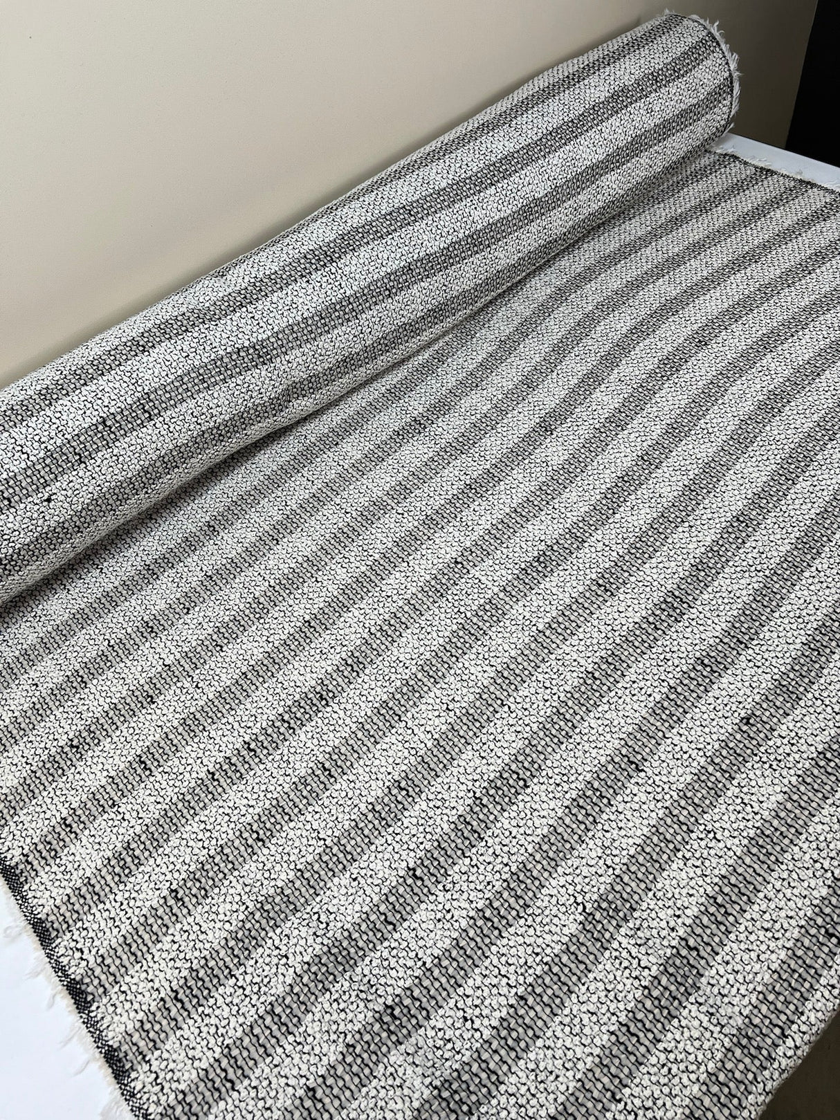 Wool Tweed Suit Fabric White Beige Black