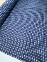 Cotton Tweed Checked Gray-Blue