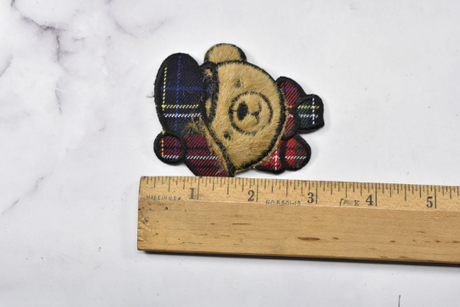 Embroidered Bear Patch Faux Fur Brown