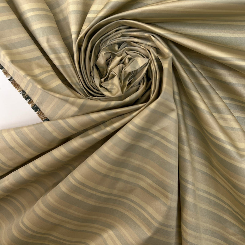 Polyamide Striped Fabric Green Beige