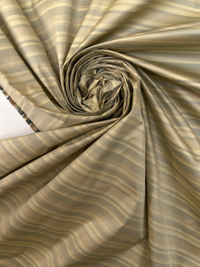 Polyamide Striped Fabric Green Beige