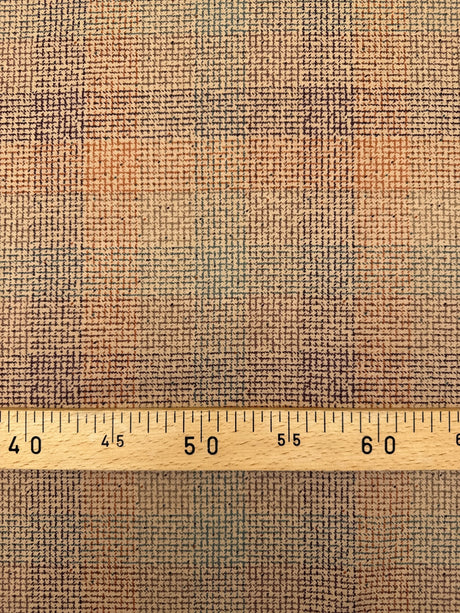 Wool Checked Printed Fabric