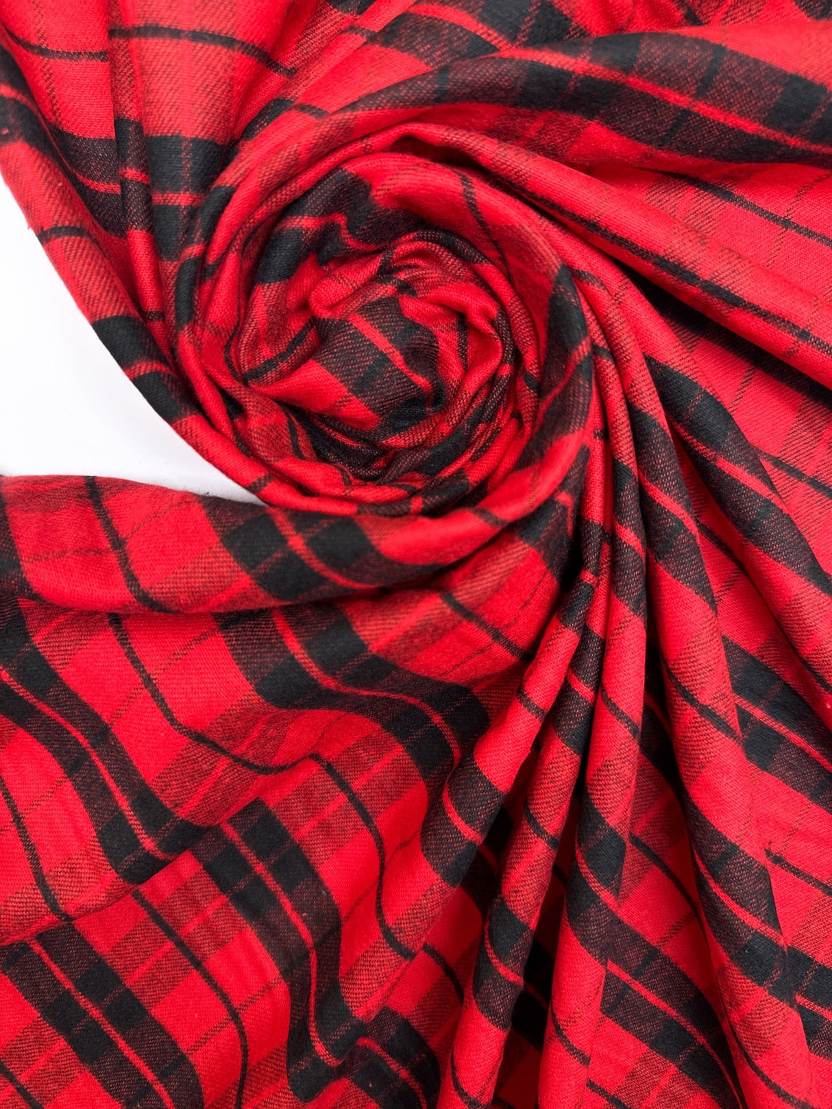 Cotton Flannel Checked Red Black