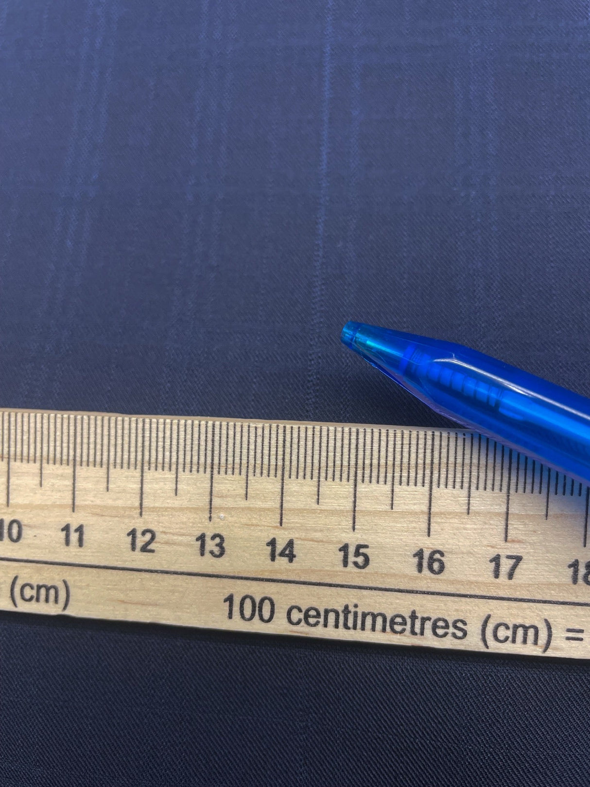 Checked Blue and Black Twill Suit Fabric