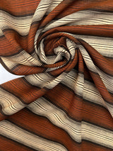 Wool Striped Fabric Brown Beige