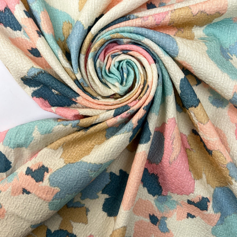 Viscose Huckaback Floral Fabric