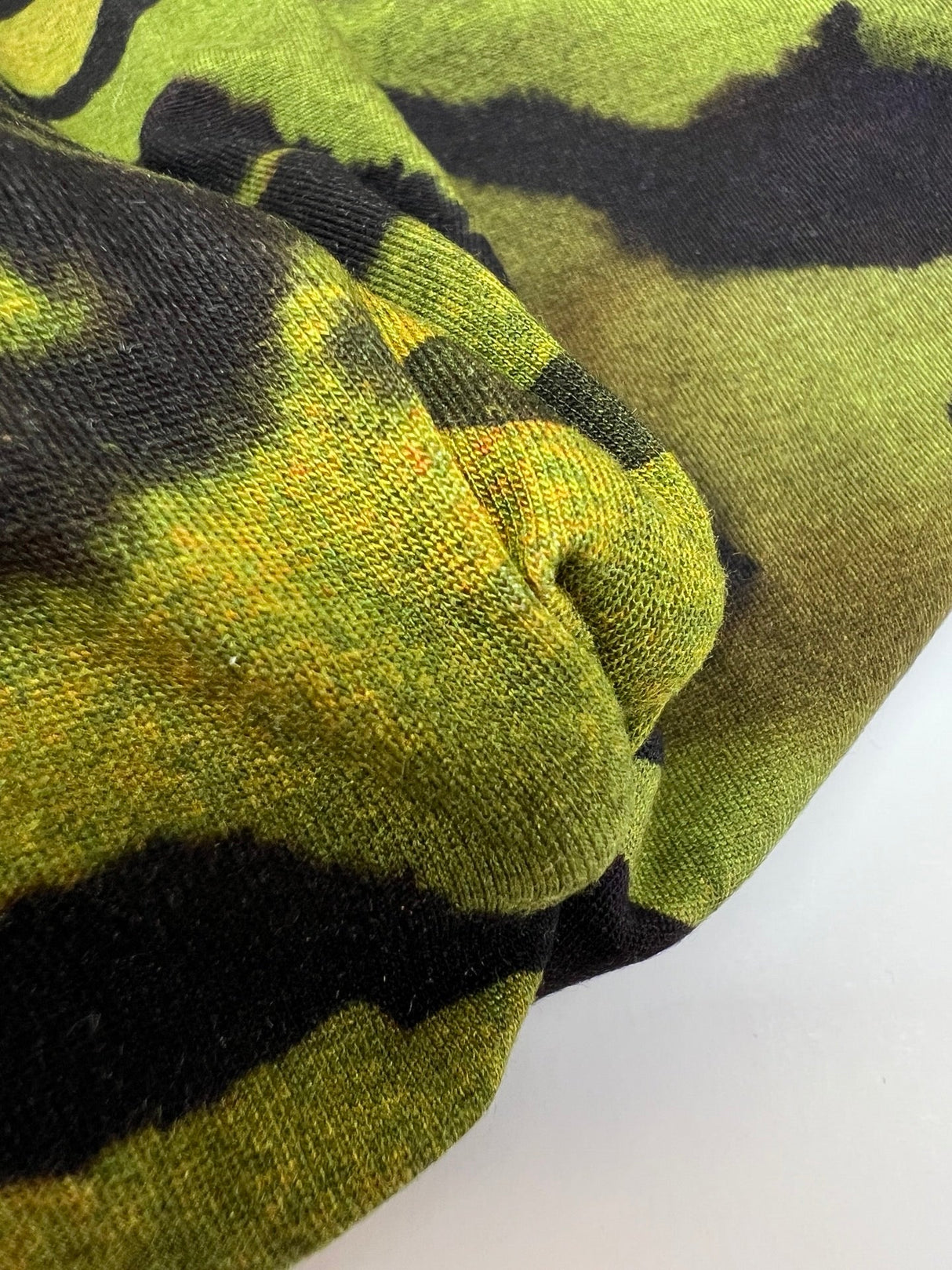 Cotton Knit Printed Green Black