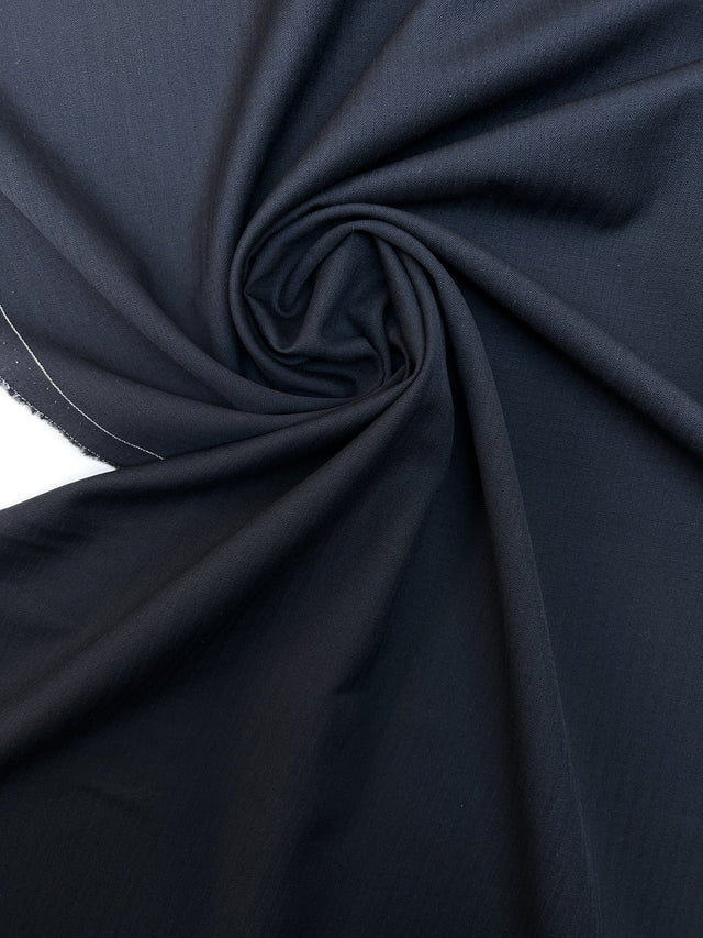 Blue Herringbone Wool Fabric