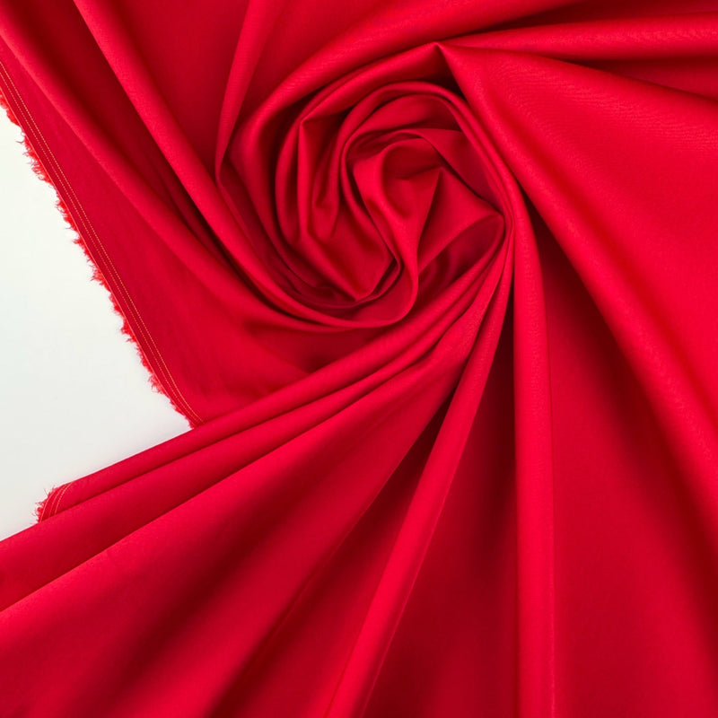 Red Cotton Stretch Twill Fabric