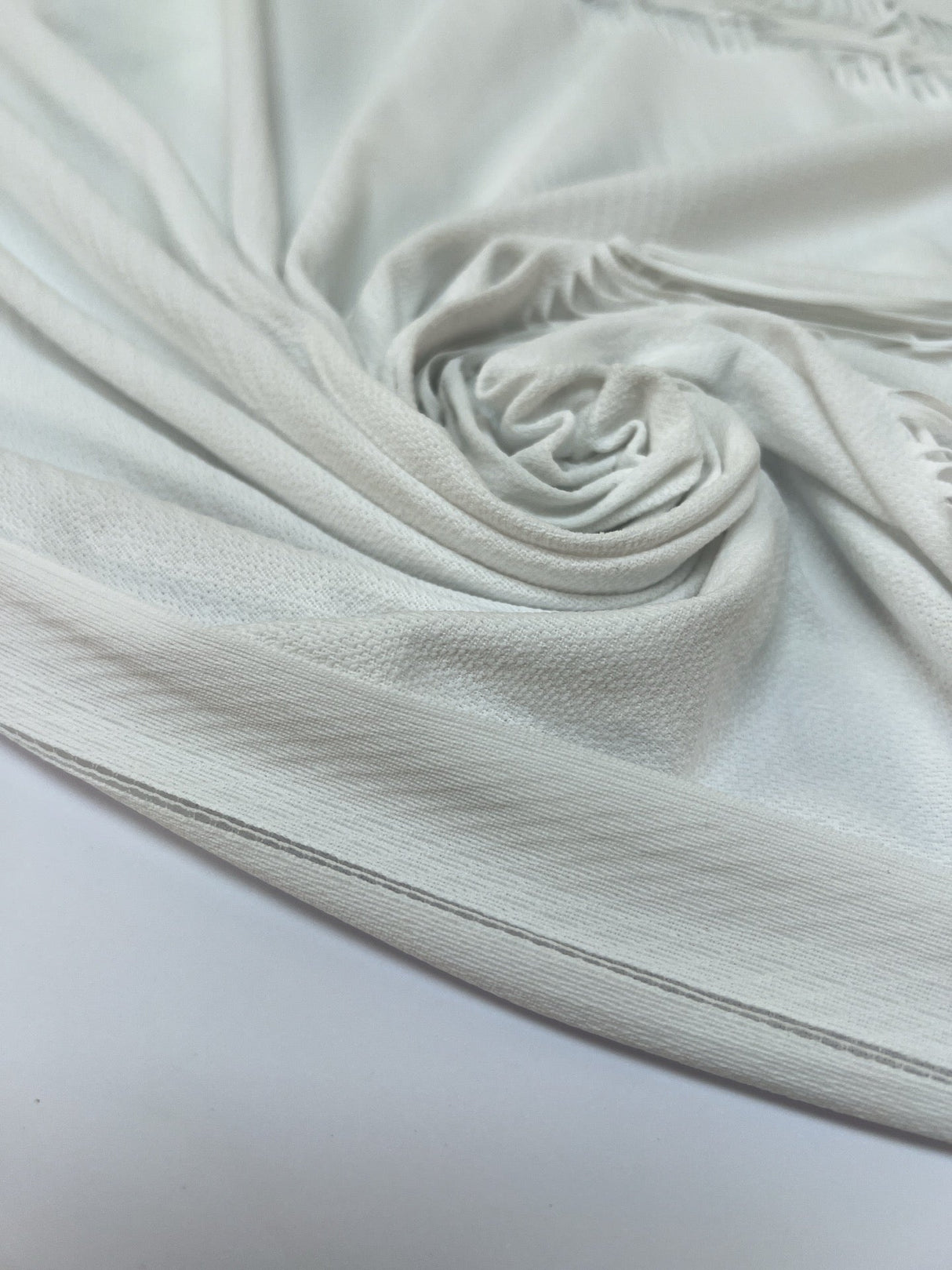 White Polyamide Knitted Fabric